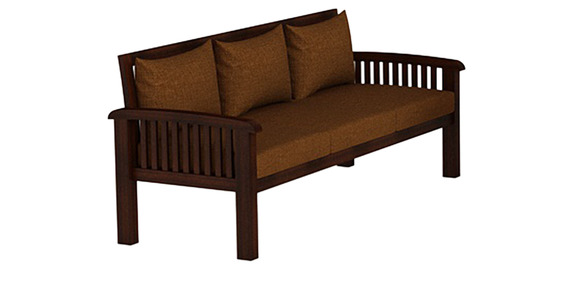 Atlantis Teak Wood Sofa Set (3+1+1) in Mahogany Finish